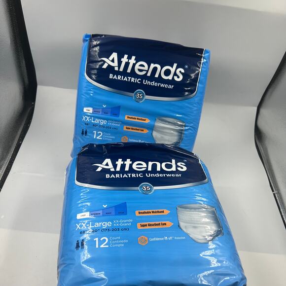 Attends Bariatric Disposable Underwear Heavy Size XXL 2 Packs Of 12-48 Total - Picture 5 of 7